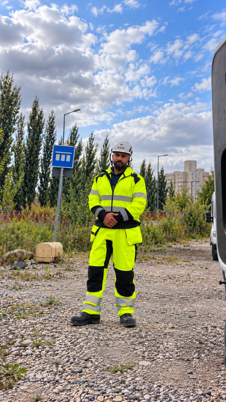 Stevan Ethir wearing PPE during field work