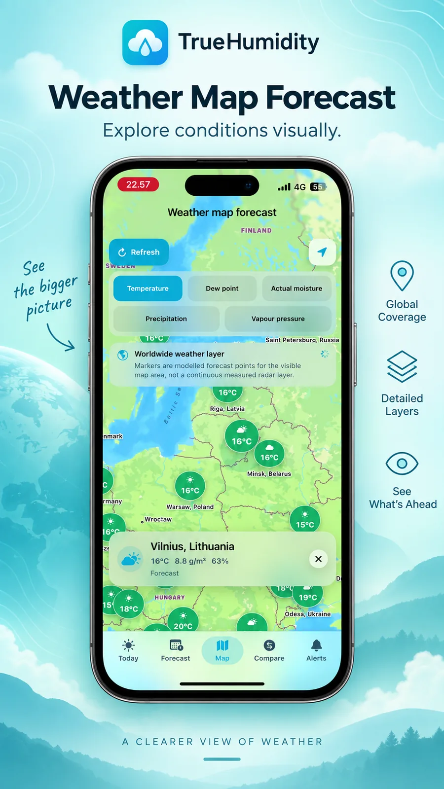 TrueHumidity weather map